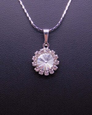 Náhrdelník s komponentem Swarovski® Rivoli vel. 8 se štrasem