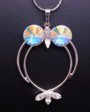 Náhrdelník s komponentem Swarovski® Sova z drátku AB