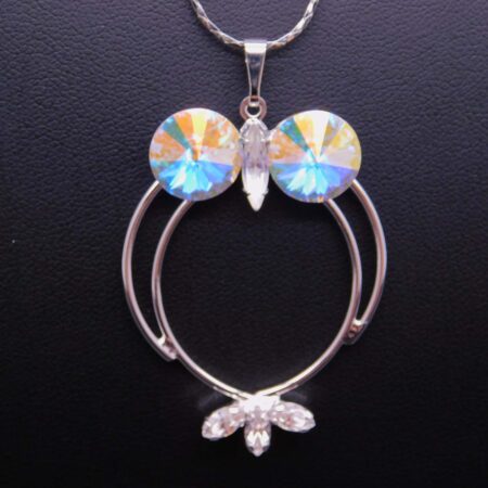 Náhrdelník s komponentem Swarovski® Sova z drátku AB - Obrázek 2