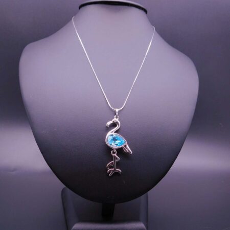 Náhrdelník s komponentem Swarovski® Plameňák Aquamarin - Obrázek 3