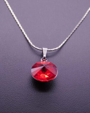 Náhrdelník s komponentem Swarovski® Rivoli vel. 12 Light siam
