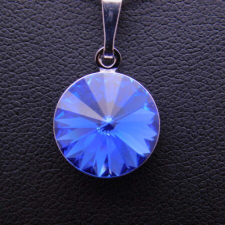 Náhrdelník s komponentem Swarovski® Rivoli vel. 12 Saphire - Obrázek 3