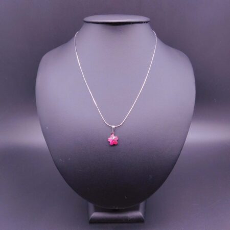 Náhrdelník s komponentem Swarovski® Pomněnka vel. 10 Fuchsia
