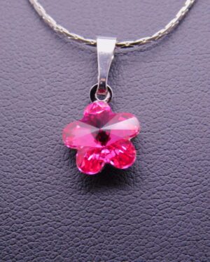 Náhrdelník s komponentem Swarovski® Pomněnka vel. 10 Fuchsia