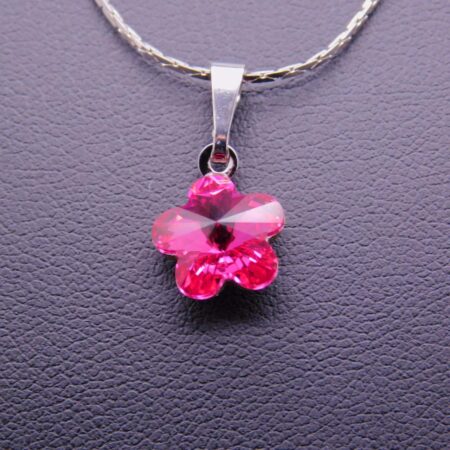 Náhrdelník s komponentem Swarovski® Pomněnka vel. 10 Fuchsia - Obrázek 3