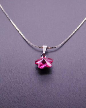 Náhrdelník s komponentem Swarovski® Pomněnka vel. 10 Fuchsia