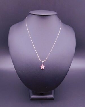 Náhrdelník s komponentem Swarovski® Pomněnka vel. 10 Light Rosa