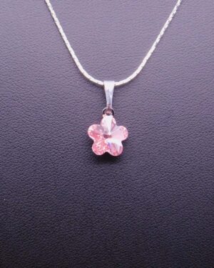 Náhrdelník s komponentem Swarovski® Pomněnka vel. 10 Light Rosa