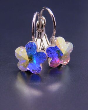 Náušnice s komponentem Swarovski® Pomněnka vel. 10 na klapce AB