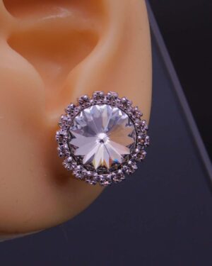 Náušnice s komponentem Swarovski® puzeta s rivoli CR vel. 12 osázenou štrasem
