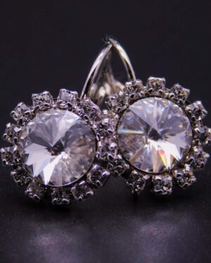 Náušnice s komponentem Swarovski® rivoli CR vel. 8 osázená štrasem/ klapka