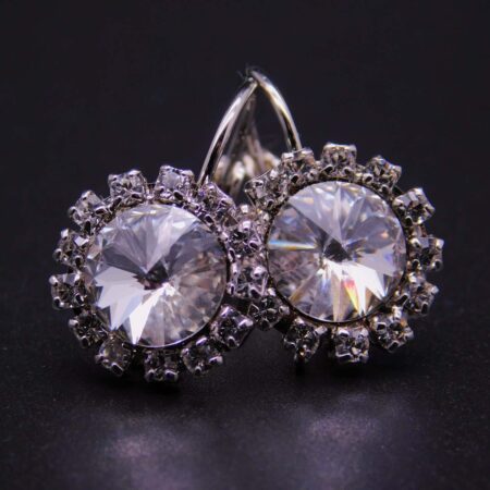 Náušnice s komponentem Swarovski® rivoli CR vel. 8 osázená štrasem/ klapka