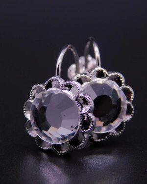 Náušnice s komponentem Swarovski® šatonová růže v kytce/ klapka