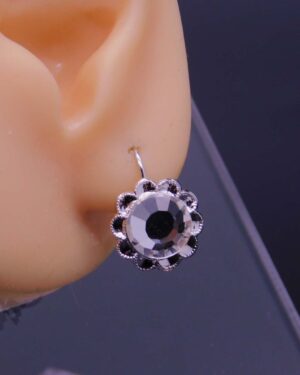 Náušnice s komponentem Swarovski® šatonová růže v kytce/ klapka