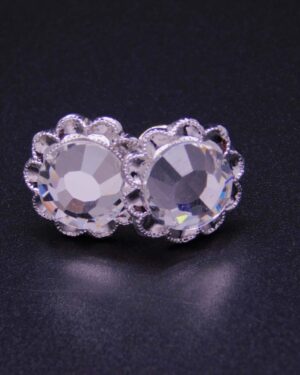Náušnice s komponentem Swarovski® šatonová růže v kytce/ puzeta
