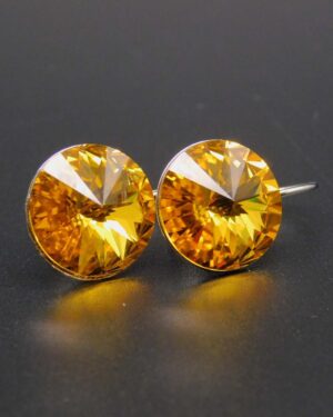 Náušnice s komponentem Swarovski® Rivoli vel. 14 na klapce Sunflower