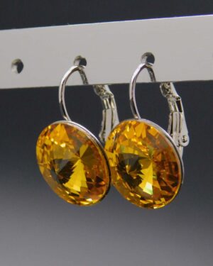 Náušnice s komponentem Swarovski® Rivoli vel. 14 na klapce Sunflower