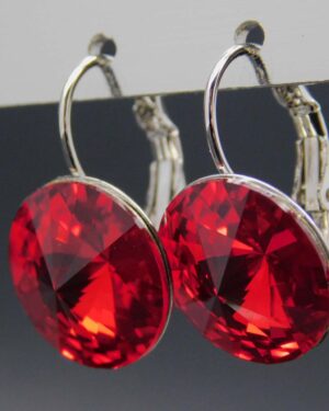 Náušnice s komponentem Swarovski® Rivoli vel. 14 na klapce Light Siam