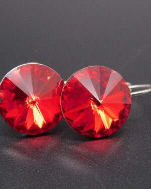 Náušnice s komponentem Swarovski® Rivoli vel. 14 na klapce Light Siam