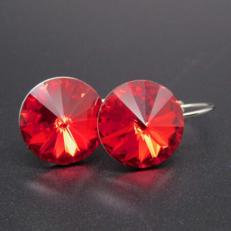 Náušnice s komponentem Swarovski® Rivoli vel. 14 na klapce Light Siam