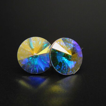 Náušnice s komponentem Swarovski® Rivoli vel. 14 na klapce AB