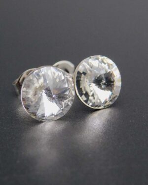 Náušnice s komponentem Swarovski® Rivoli vel. 8 na puzetě Crystal