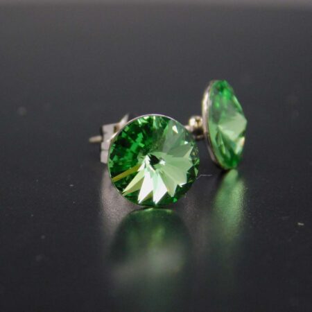 Náušnice s komponentem Swarovski® Rivoli vel. 8 na puzetě Peridot - Obrázek 4