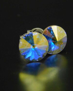 Náušnice s komponentem Swarovski® Rivoli vel. 8 na puzetě AB
