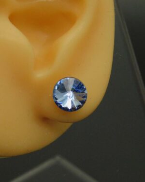 Náušnice s komponentem Swarovski® Rivoli vel. 8 na puzetě Light Saphire