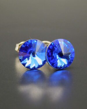 Náušnice s komponentem Swarovski® Rivoli vel. 8 na puzetě Saphire