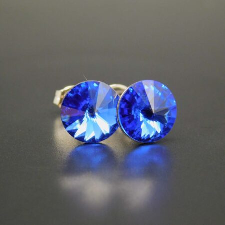 Náušnice s komponentem Swarovski® Rivoli vel. 8 na puzetě Saphire