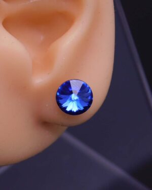 Náušnice s komponentem Swarovski® Rivoli vel. 8 na puzetě Saphire