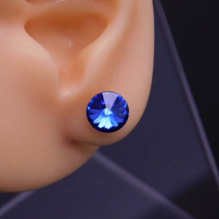 Náušnice s komponentem Swarovski® Rivoli vel. 8 na puzetě Saphire - Obrázek 4