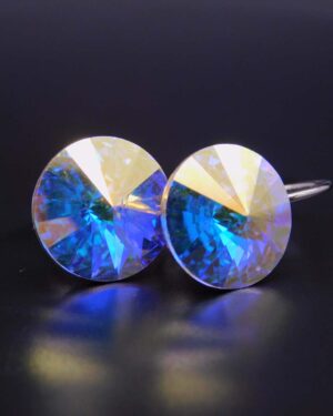 Náušnice s komponentem Swarovski® Rivoli vel. 12 na klapce AB