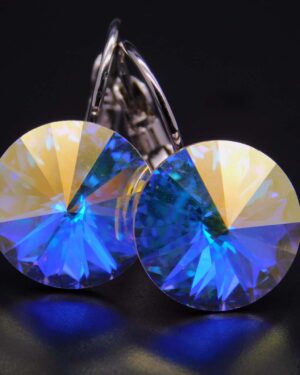 Náušnice s komponentem Swarovski® Rivoli vel. 12 na klapce AB