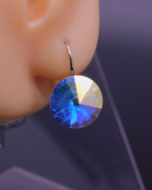 Náušnice s komponentem Swarovski® Rivoli vel. 12 na klapce AB