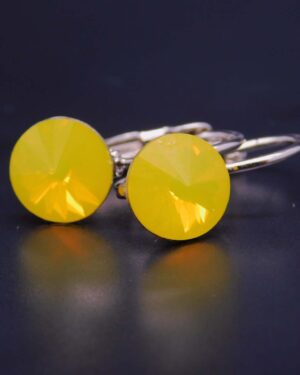 Náušnice s komponentem Swarovski® Rivoli vel. 8 na klapce Yellow opal
