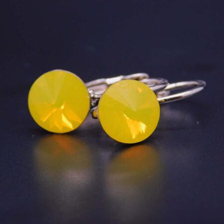 Náušnice s komponentem Swarovski® Rivoli vel. 8 na klapce Yellow opal