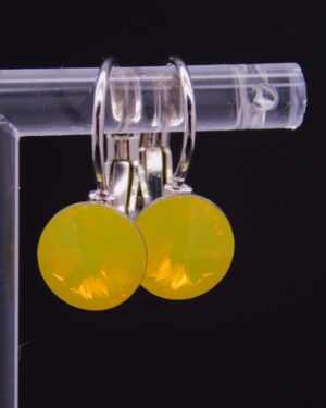 Náušnice s komponentem Swarovski® Rivoli vel. 8 na klapce Yellow opal