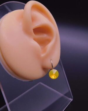Náušnice s komponentem Swarovski® Rivoli vel. 8 na klapce Yellow opal