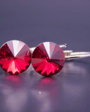 Náušnice s komponentem Swarovski® Rivoli vel. 8 na klapce Siam