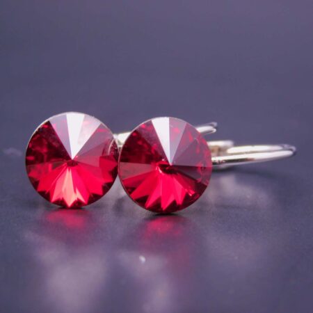 Náušnice s komponentem Swarovski® Rivoli vel. 8 na klapce Siam