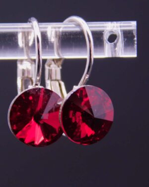 Náušnice s komponentem Swarovski® Rivoli vel. 8 na klapce Siam