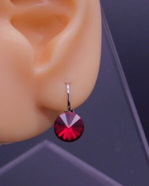 Náušnice s komponentem Swarovski® Rivoli vel. 8 na klapce Siam
