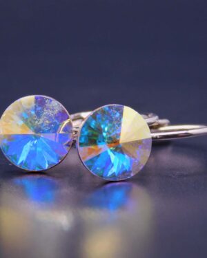 Náušnice s komponentem Swarovski® Rivoli vel. 8 na klapce AB
