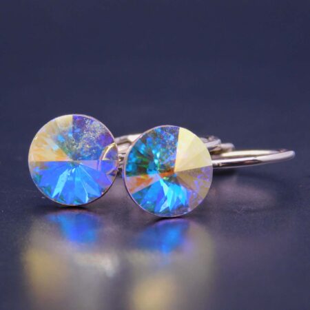 Náušnice s komponentem Swarovski® Rivoli vel. 8 na klapce AB