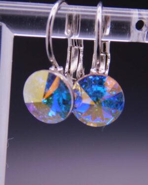 Náušnice s komponentem Swarovski® Rivoli vel. 8 na klapce AB