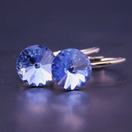 Náušnice s komponentem Swarovski® Rivoli vel. 8 na klapce Light Saphire
