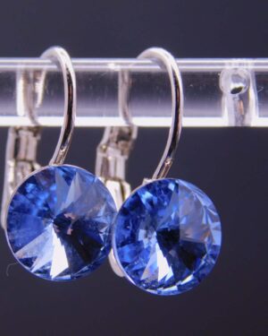 Náušnice s komponentem Swarovski® Rivoli vel. 8 na klapce Light Saphire