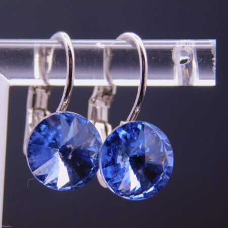 Náušnice s komponentem Swarovski® Rivoli vel. 8 na klapce Light Saphire - Obrázek 4